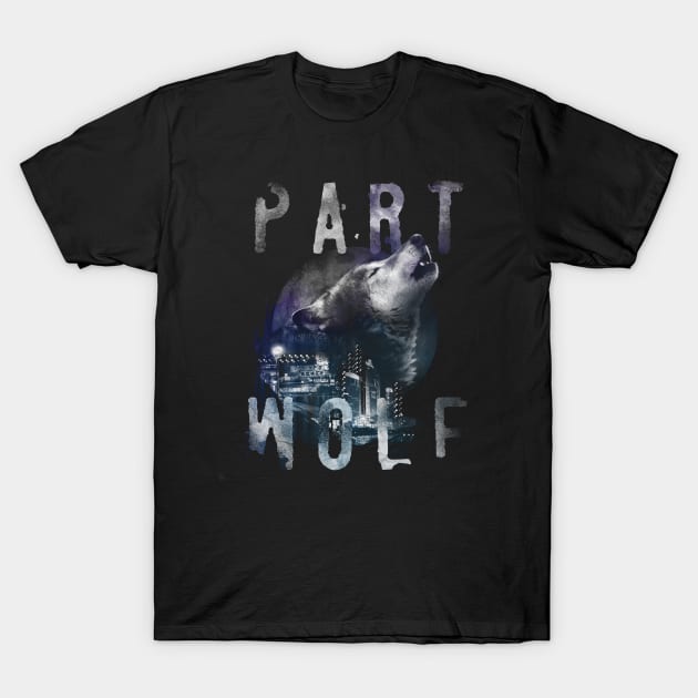 Part wolf t shirt top